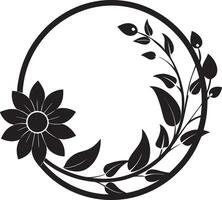 abstract circle frame flower silhouette illustration vector