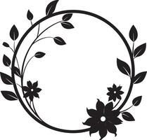 abstract circle frame flower silhouette illustration vector