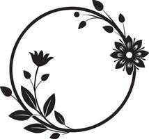 abstract circle frame flower silhouette illustration vector