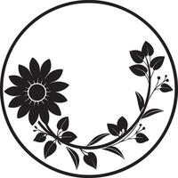 abstract circle frame flower silhouette illustration vector