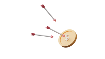 Many Arrow hit the center of target pastel. Business finance target concept.3d render success of the arrow bow to the target. Marketing concept. 3d rendering illustration. Minimal png