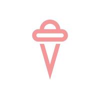 Ice Cream Cone Simple Minimalist Logo vector