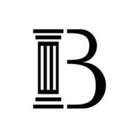 Letter B building greek pillar column architecture construction logo design vector