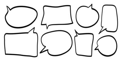 Speech bubbles comic on doodle set. isolated on white background vector