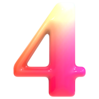 Gradient Number 4 3D Render png