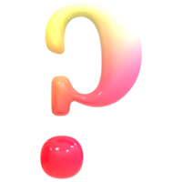 Gradient Question Mark 3D Render png