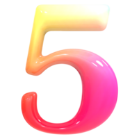 Gradient Number 5 3D Render png