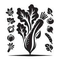 Silhouette of Vegetable Icon Isolated in White vector