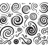 Hand-Drawn Swirls on Clean White Background, Variety of Shapes and Sizes vector