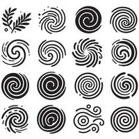 Hand-Drawn Swirls on Clean White Background, Variety of Shapes and Sizes vector