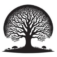 Silhouette of Tree Icon Isolated in White vector