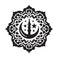 Silhouette of Islamic Ornament Icon Isolated in White vector