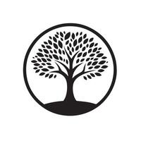 Silhouette of Tree Icon Isolated in White vector