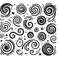 Hand-Drawn Swirls on Clean White Background, Variety of Shapes and Sizes vector
