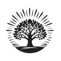 Silhouette of Tree Icon Isolated in White vector