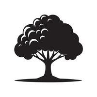 Silhouette of Tree Icon Isolated in White vector