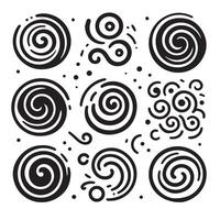 Hand-Drawn Swirls on Clean White Background, Variety of Shapes and Sizes vector