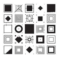 Sketchy Hand-Drawn Squares on Clean White Background, Variety of Shapes and Sizes vector