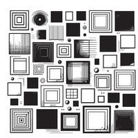 Sketchy Hand-Drawn Squares on Clean White Background, Variety of Shapes and Sizes vector
