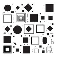 Sketchy Hand-Drawn Squares on Clean White Background, Variety of Shapes and Sizes vector