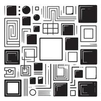 Sketchy Hand-Drawn Squares on Clean White Background, Variety of Shapes and Sizes vector
