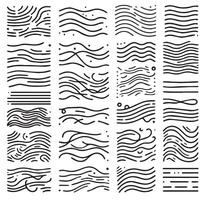 Hand-Drawn Lines on Clean White Background, Variety of Shapes and Directions vector