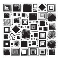 Sketchy Hand-Drawn Squares on Clean White Background, Variety of Shapes and Sizes vector