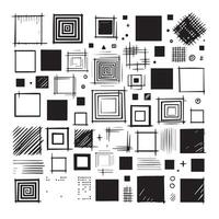 Sketchy Hand-Drawn Squares on Clean White Background, Variety of Shapes and Sizes vector