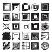 Sketchy Hand-Drawn Squares on Clean White Background, Variety of Shapes and Sizes vector