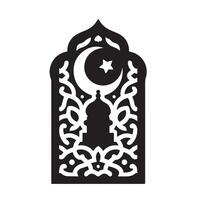 Silhouette of Islamic Element Icon Isolated in White vector