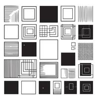 Sketchy Hand-Drawn Squares on Clean White Background, Variety of Shapes and Sizes vector