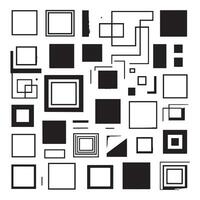 Sketchy Hand-Drawn Squares on Clean White Background, Variety of Shapes and Sizes vector