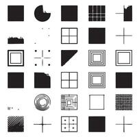 Sketchy Hand-Drawn Squares on Clean White Background, Variety of Shapes and Sizes vector