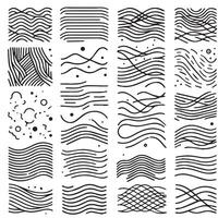Hand-Drawn Lines on Clean White Background, Variety of Shapes and Directions vector
