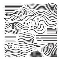 Hand-Drawn Lines on Clean White Background, Variety of Shapes and Directions vector