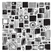 Sketchy Hand-Drawn Squares on Clean White Background, Variety of Shapes and Sizes vector