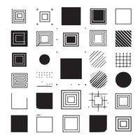 Sketchy Hand-Drawn Squares on Clean White Background, Variety of Shapes and Sizes vector