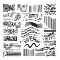 Hand-Drawn Lines on Clean White Background, Variety of Shapes and Directions vector