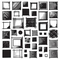 Sketchy Hand-Drawn Squares on Clean White Background, Variety of Shapes and Sizes vector