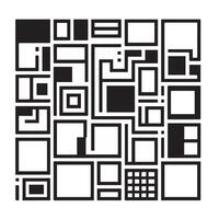 Sketchy Hand-Drawn Squares on Clean White Background, Variety of Shapes and Sizes vector