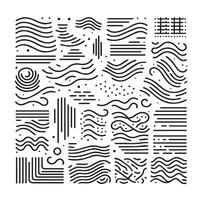 Hand-Drawn Lines on Clean White Background, Variety of Shapes and Directions vector