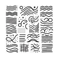 Hand-Drawn Lines on Clean White Background, Variety of Shapes and Directions vector