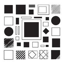 Sketchy Hand-Drawn Squares on Clean White Background, Variety of Shapes and Sizes vector