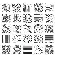 Hand-Drawn Lines on Clean White Background, Variety of Shapes and Directions vector