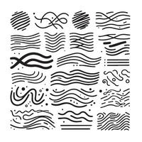 Hand-Drawn Lines on Clean White Background, Variety of Shapes and Directions vector