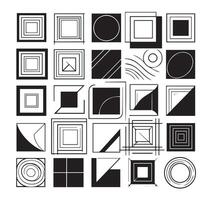 Sketchy Hand-Drawn Squares on Clean White Background, Variety of Shapes and Sizes vector