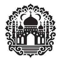 Silhouette of Islamic Element Icon Isolated in White vector