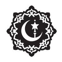 Silhouette of Islamic Element Icon Isolated in White vector