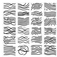 Hand-Drawn Lines on Clean White Background, Variety of Shapes and Directions vector