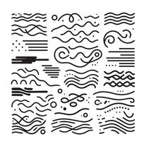 Hand-Drawn Lines on Clean White Background, Variety of Shapes and Directions vector